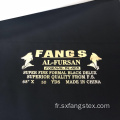 Polyester Fursan Satin Tissu Abaya Arabe Noir Formel